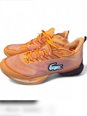 Lacoste Men’s Size 10 AGLT23 Ultra Tennis Shoes Bright Orange Running Sneaker